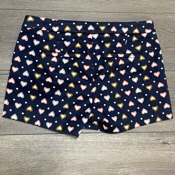 J Crew Women's Dark Navy Blue Heart Print 3" Chino Shorts Size 0. - Picture 3 of 8
